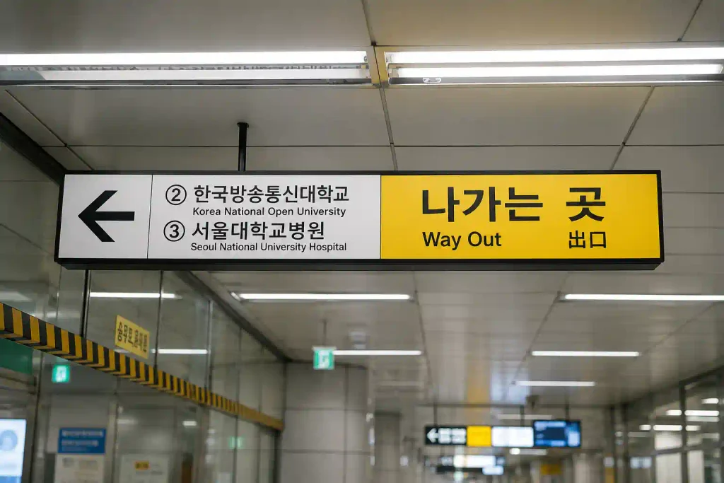 Seoul subway exit sign